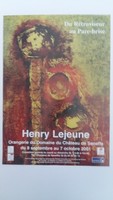 Affiche pour l'exposition <strong><em>Henry Lejeune : Du Rétroviseur au Pare-brise</em></strong> , à l'Orangerie du Domaine du Château de Seneffe (Seneffe) , du 8 septembre au 7 octobre 2001.